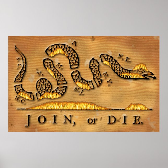 Póster Benjamin Franklin se une o muere Personalizado pol (Frente)