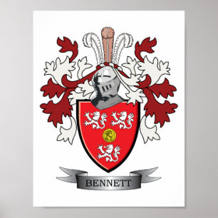 Póster Bennett Family Crest Coat of Arms