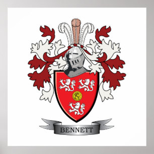 Póster Bennett Family Crest Coat of Arms
