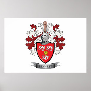 Póster Bennett Family Crest Coat of Arms