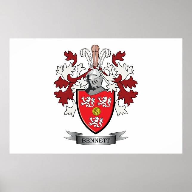 Póster Bennett Family Crest Coat of Arms (Frente)