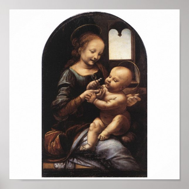 Póster Benois Madonna de Leonardo Da Vinci, 1478 (Frente)
