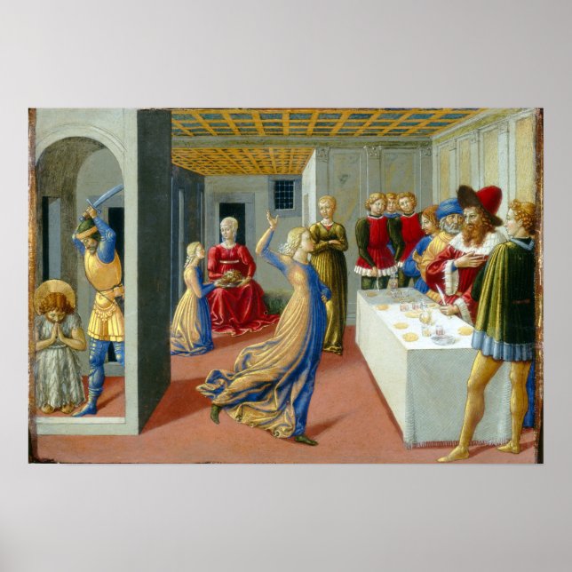 Póster Benozzo Gozzoli La Fiesta de Herodes (Frente)