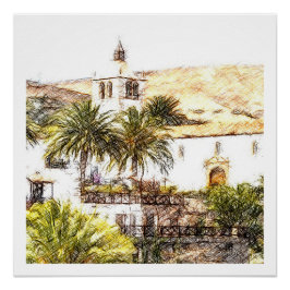 Póster Bentancuria, Fuerteventura, Islas Canarias