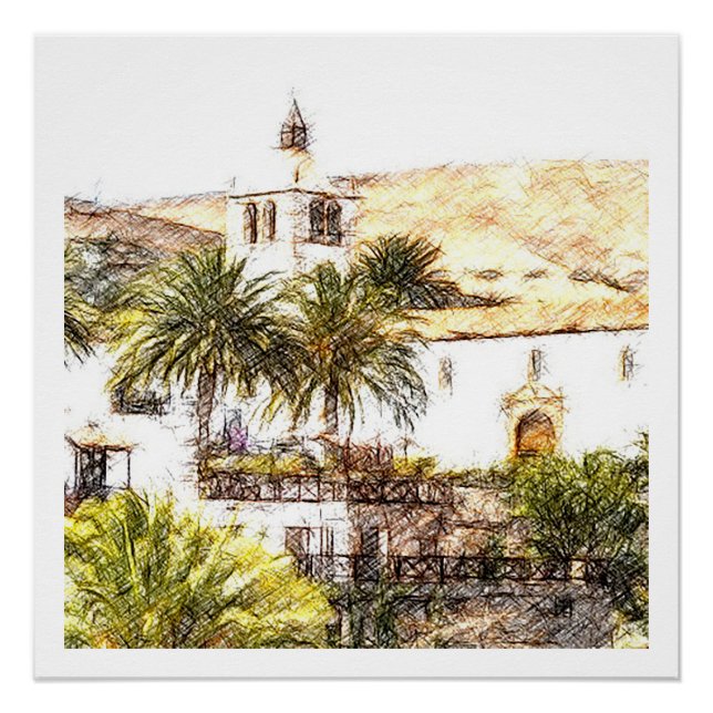 Póster Bentancuria, Fuerteventura, Islas Canarias (Anverso)