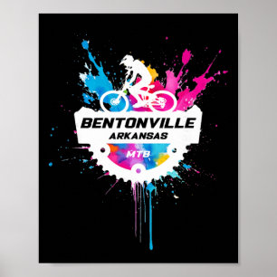 Póster Bentonville Arkansas Ciclismo de Montaña Dolor Col