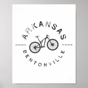 Póster Bentonville Arkansas Ciclismo de Montaña T 
