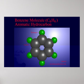 Póster Benzene Molecule (print)