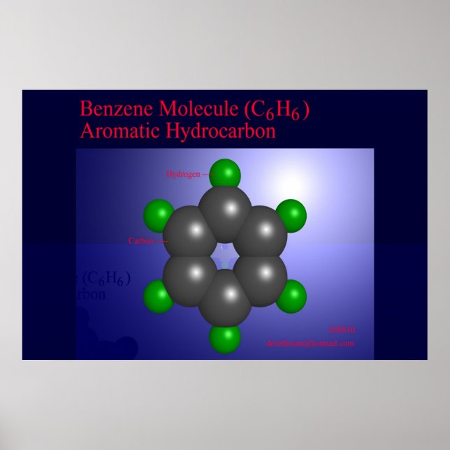 Póster Benzene Molecule (print) (Frente)