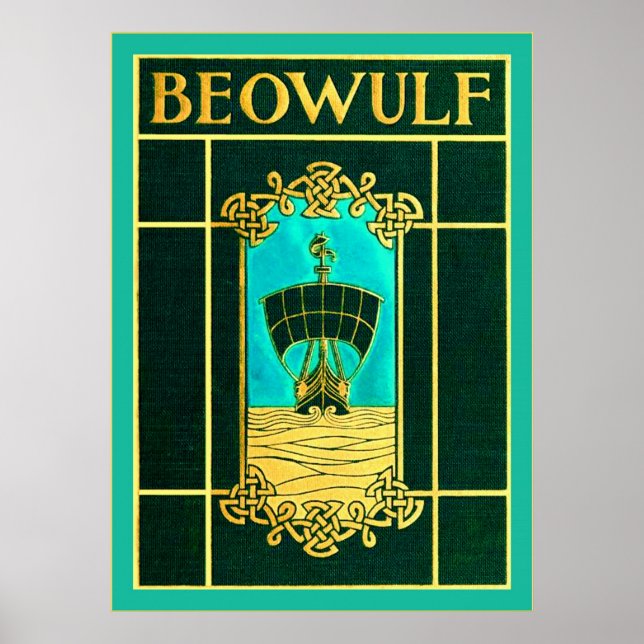 Póster Beowulf ~ Portada de libros antiguos (Frente)