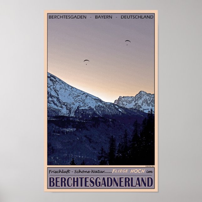 Póster Berchtesgaden - ¡Fliege Hoch! (Frente)