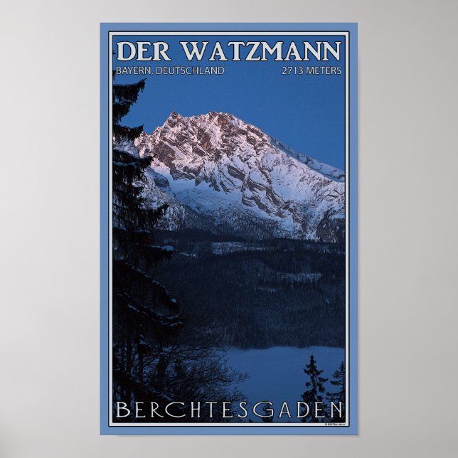 Póster Berchtesgaden - Temprano por la mañana Watzmann (Frente)