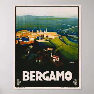 Póster Bérgamo Italia Viaje Vintage