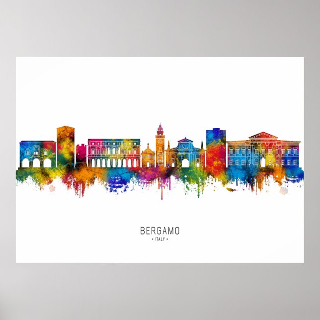 Póster Bergamo Italy Skyline (Frente)
