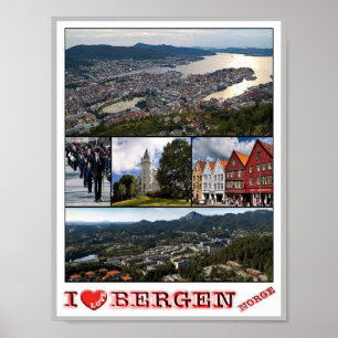 Póster Bergen - Norge - Amo -