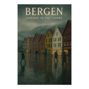 PÓSTER BERGEN — PUERTA DE ACCESO A LOS FIORDOS