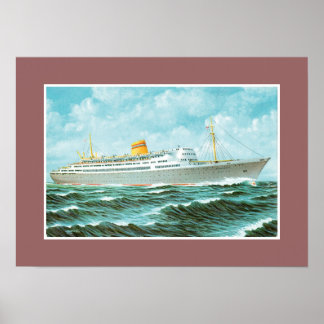 Póster Bergensfjord en el mar