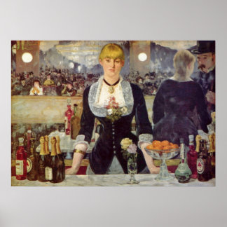 Póster Bergere Bartender de Manet Follie