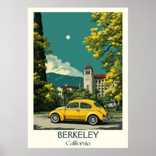 Póster Berkeley California Art Print   Universidad Retro