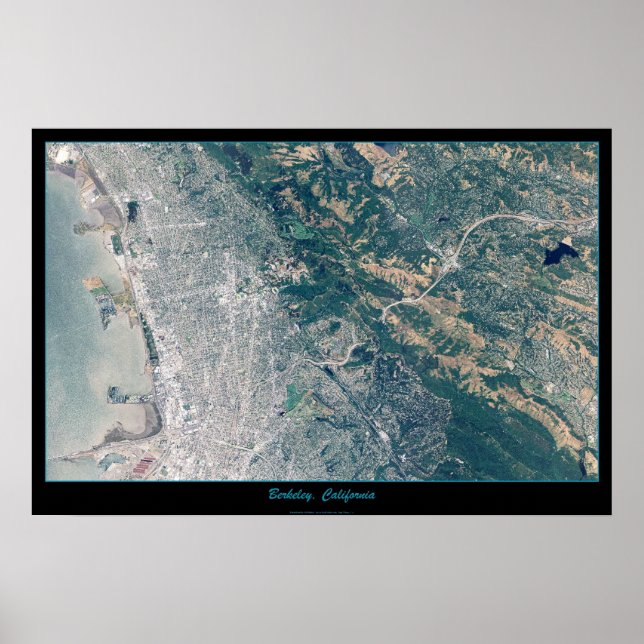 Póster Berkeley, poster satelital de California (Frente)