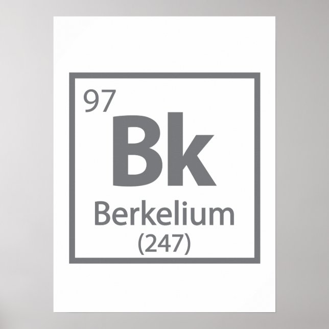 Póster Berkelium - Berkeley Science Periodic Table (Frente)
