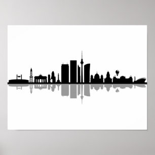 Póster BERLÍN Alemania Capital Skyline Silhouette