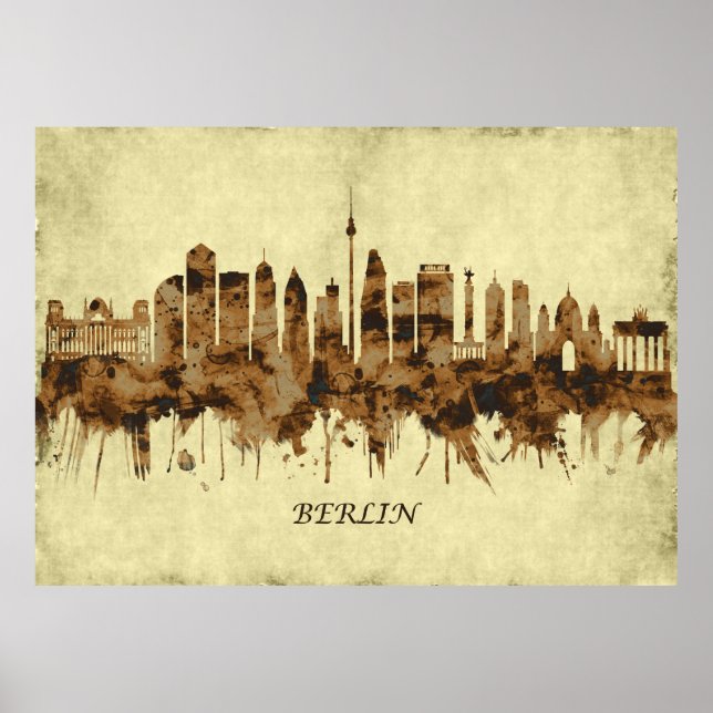 Póster Berlín Alemania Cityscape (Frente)