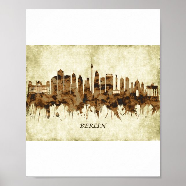 Póster Berlín Alemania Cityscape (Frente)