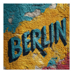 Póster Berlín Alemania Grafiti Callejero Vibrante Vintage