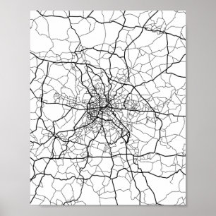 Póster Berlín, Alemania Línea Negra