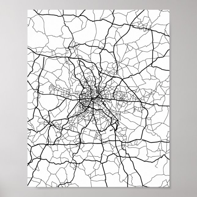 Póster Berlín, Alemania Línea Negra (Frente)