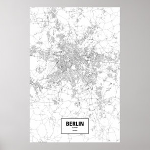 Póster Berlín, Alemania (negro en blanco)