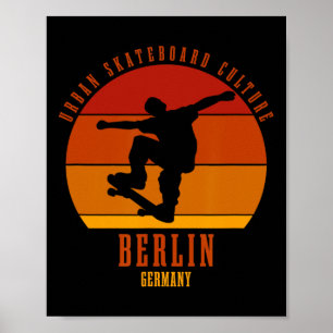 Póster Berlín Alemania Skater Urna Skateboarding 3