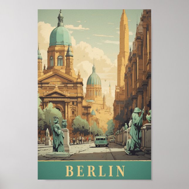 Póster Berlín Alemania Viaje de Famoso Lugar (Frente)