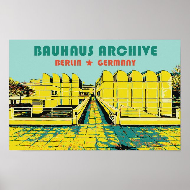 Póster Berlín, Archivo Bahaus, postal de Alemania (Frente)