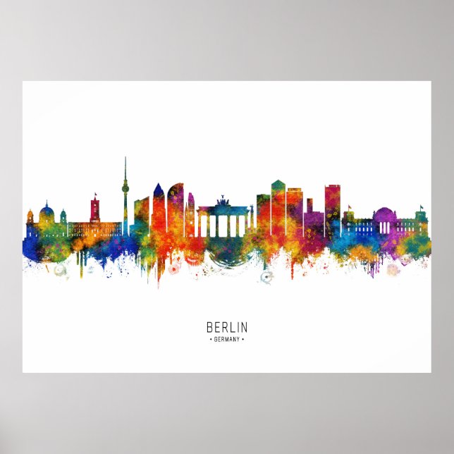 Póster Berlin Germany Skyline (Frente)