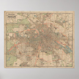 Póster Berlin Map c.1897 – Kiessling’s Detailed City Plan