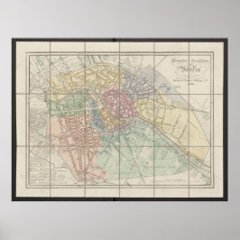 Póster Berlin Map, Neuester Grundriss, Germany Plan