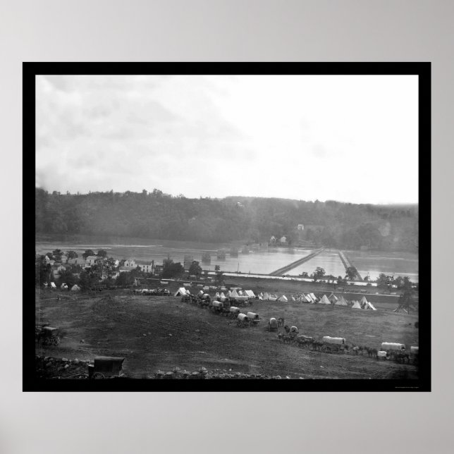 Póster Berlín, Puente Pontoon Maryland 1862 (Frente)