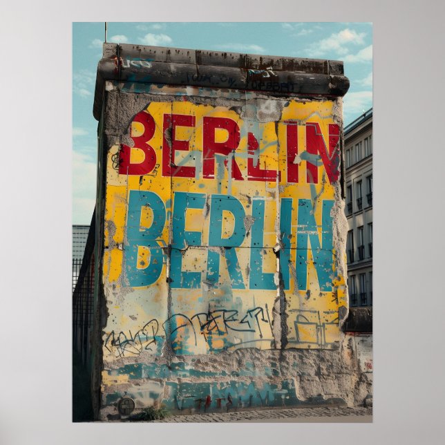 Póster Berlin Wall Vintage (Frente)
