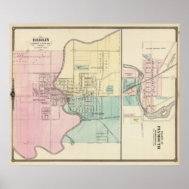 Póster Berlín y pueblo de Plymouth (Frente)