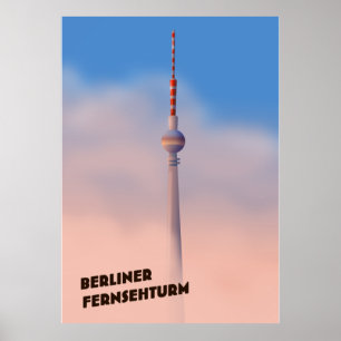 Póster Berliner Fernsehturm, torre de televisión de Berlí