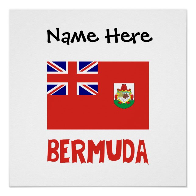 Póster Bermuda Bandera Bermudiana Personalizada (Anverso)