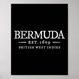 Póster Bermuda Carta Vintage Retro Recuerdo de Vacaciones
