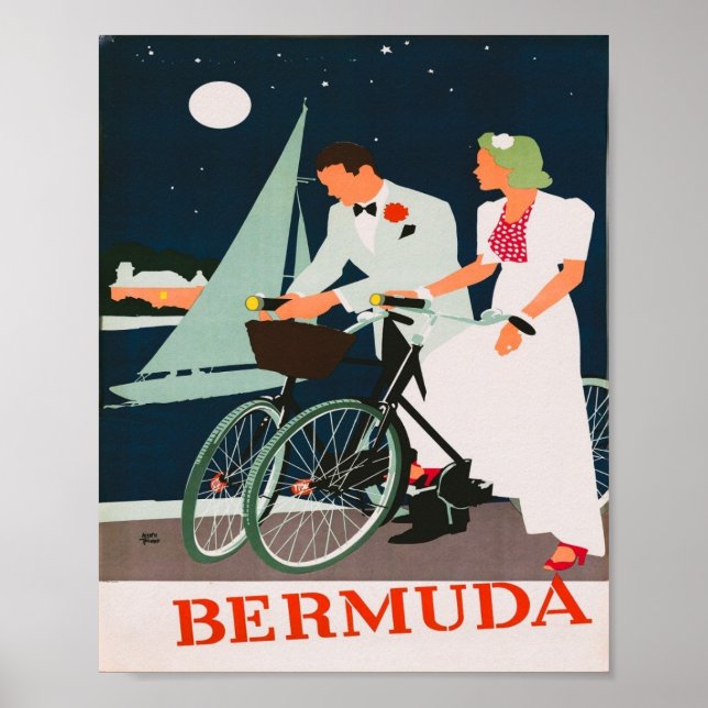 Póster Bermuda Vintage Travel (Frente)