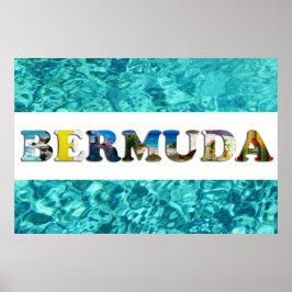 Póster Bermudas Tropical Beach Blue Ocean Travel Photo