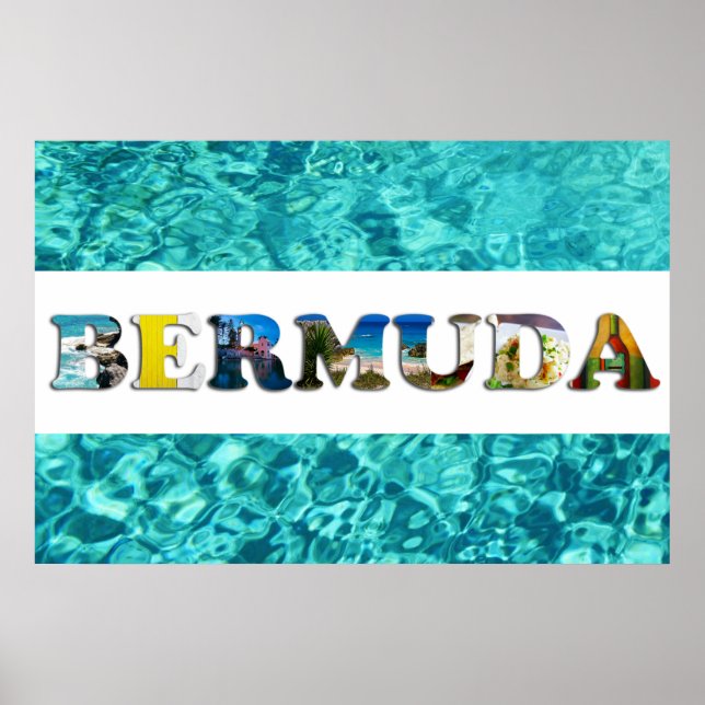 Póster Bermudas Tropical Beach Blue Ocean Travel Photo (Frente)