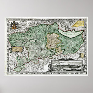 Póster Berna - mapa 1636