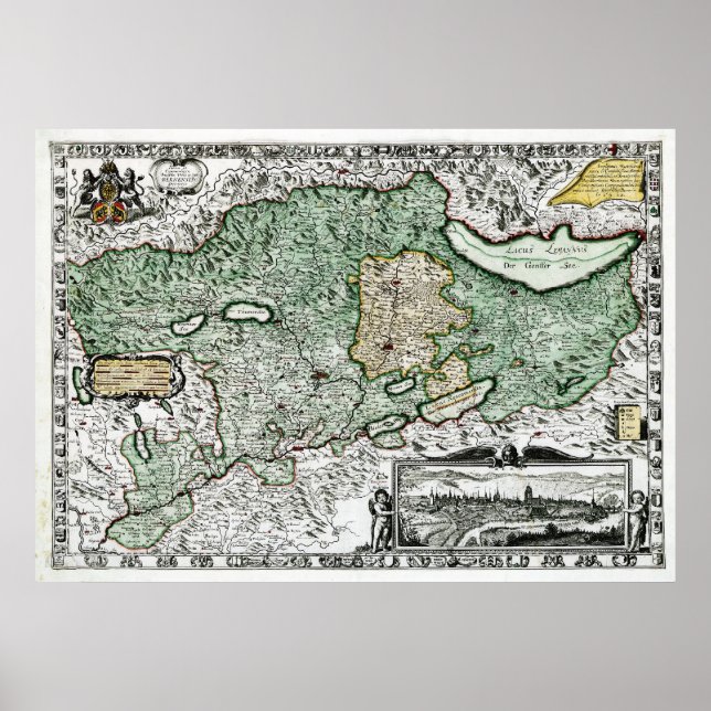 Póster Berna - mapa 1636 (Frente)