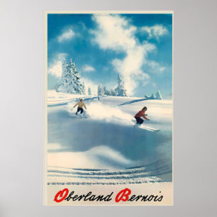 Póster Berna Oberland Alpes suizos Suiza Invierno Esquí